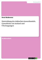 Entwicklung des türkischen Aussenhandels, Gastarbeiter im Ausland und Übertragungen