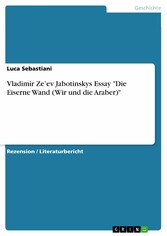 Vladimir Ze'ev Jabotinskys Essay  'Die Eiserne Wand (Wir und die Araber)'