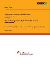 CSR als Managementaufgabe für Multinationale Unternehmen