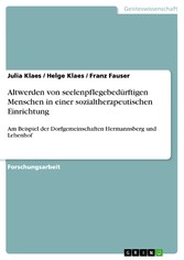 Altwerden von seelenpflegebedürftigen Menschen in einer sozialtherapeutischen Einrichtung