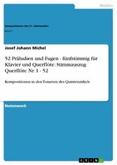 52 Präludien und Fugen - fünfstimmig für Klavier und Querflöte: Stimmauszug Querflöte Nr. 1 - 52