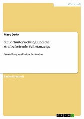 Steuerhinterziehung und die strafbefreiende Selbstanzeige