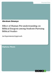 Effect of Human Pre-understanding on Biblical Exegesis among Students Pursuing Biblical Studies