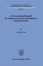 Der Gewerkschaftsbegriff des MitbestG im Lichte der kollektiven Koalitionsfreiheit.