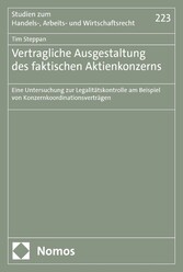 Vertragliche Ausgestaltung des faktischen Aktienkonzerns