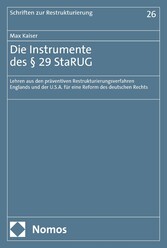 Die Instrumente des § 29 StaRUG