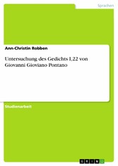 Untersuchung des Gedichts I,22 von Giovanni Gioviano Pontano