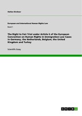 The Right to Fair Trial under Article 6 of the European Convention on Human Rights in Immigration Law Cases in Germany, the Netherlands, Belgium, the United Kingdom and Turkey