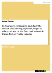 Performance comparison and study the impact of marketing expenses, wages & salary and age on the firm performance in Indian Cotton Textile Industry