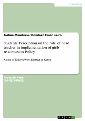 Students' Perception on the role of head teacher in implementation of girls' re-admission Policy