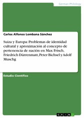 Suiza y Europa: Problemas de identidad cultural y aproximación al concepto de pertenencia de nación en Max Frisch, Friedrich Dürrenmatt, Peter Bichsel y Adolf Muschg