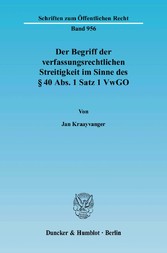 Der Begriff der verfassungsrechtlichen Streitigkeit im Sinne des § 40 Abs. 1 Satz 1 VwGO.