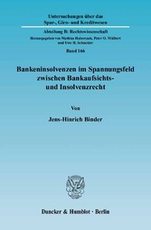 Bankeninsolvenzen im Spannungsfeld zwischen Bankaufsichts- und Insolvenzrecht.