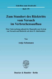 Zum Standort des Rücktritts vom Versuch im Verbrechensaufbau.