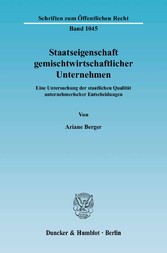 Staatseigenschaft gemischtwirtschaftlicher Unternehmen.