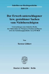 Der Erwerb unterschlagener bzw. gestohlener Sachen vom Nichtberechtigten.