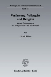 Verfassung, Volksgeist und Religion.