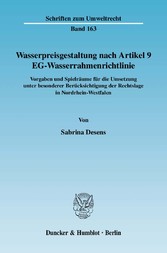 Wasserpreisgestaltung nach Artikel 9 EG-Wasserrahmenrichtlinie.