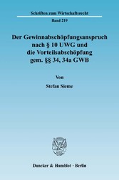 Der Gewinnabschöpfungsanspruch nach § 10 UWG und die Vorteilsabschöpfung gem. §§ 34, 34a GWB.