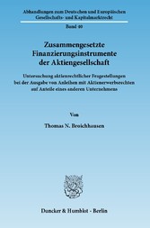 Zusammengesetzte Finanzierungsinstrumente der Aktiengesellschaft.