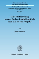 Die Selbstbefreiung von der Ad-hoc-Publizitätspflicht nach § 15 Absatz 3 WpHG.