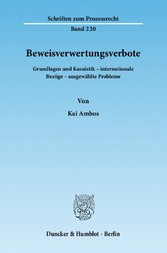 Beweisverwertungsverbote.