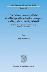 Die Schadensersatzpflicht des Rückgewährschuldners wegen anfänglicher Unmöglichkeit.