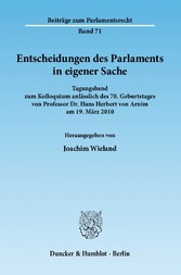 Entscheidungen des Parlaments in eigener Sache.