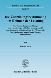 Die Zuordnungsbestimmung im Rahmen der Leistung.