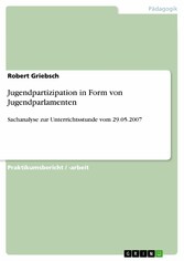 Jugendpartizipation in Form von Jugendparlamenten