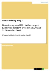 Finanzierung von KMU in Osteuropa - Konferenz der HTW Dresden am 20.und 21. November 2009