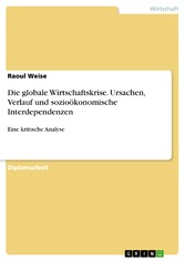 Die globale Wirtschaftskrise. Ursachen, Verlauf und sozioökonomische Interdependenzen