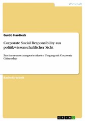 Corporate Social Responsibility aus politikwissenschaftlicher Sicht