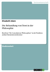 Die Behandlung von Trost in der Philosophie