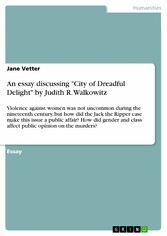 An essay discussing 'City of Dreadful Delight'  by Judith R. Walkowitz