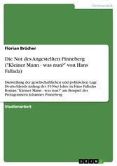 Die Not des Angestellten Pinneberg ('Kleiner  Mann - was nun?' von Hans Fallada)