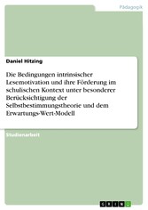 Die Bedingungen intrinsischer Lesemotivation und ihre Förderung im schulischen Kontext unter besonderer Berücksichtigung  der Selbstbestimmungstheorie und  dem Erwartungs-Wert-Modell