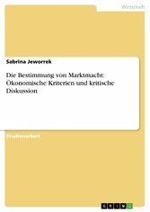 Die Bestimmung von Marktmacht: Ökonomische Kriterien und kritische Diskussion