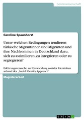 Unter welchen Bedingungen tendieren türkische Migrantinnen und Migranten und ihre Nachkommen in Deutschland dazu, sich zu assimilieren, zu integrieren oder zu segregieren?