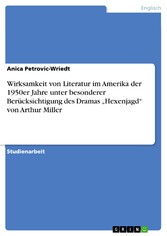 Wirksamkeit von Literatur im Amerika der 1950er Jahre unter besonderer  Berücksichtigung des Dramas 'Hexenjagd' von Arthur Miller