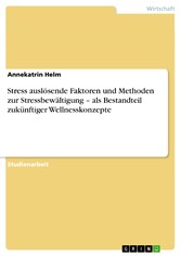 Stress auslösende Faktoren und Methoden zur Stressbewältigung - als Bestandteil zukünftiger Wellnesskonzepte