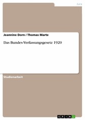 Das Bundes-Verfassungsgesetz 1920