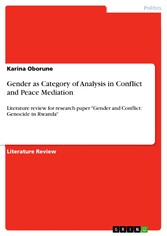 Gender as Category of Analysis in Conflict and Peace Mediation