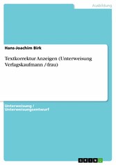 Textkorrektur Anzeigen (Unterweisung Verlagskaufmann /-frau)