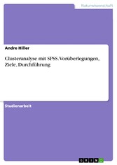 Clusteranalyse mit SPSS. Vorüberlegungen, Ziele, Durchführung