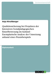 Qualitätssicherung bei Projekten der Intensiven Sozialpädagogischen Einzelbetreuung im Ausland - Exemplarische Analyse der Umsetzung anhand eines Praxisbeispiels