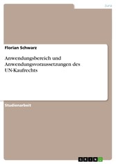 Anwendungsbereich und Anwendungsvoraussetzungen des UN-Kaufrechts