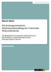 Die leistungsorientierte Professorenbesoldung der Universität Witten/Herdecke