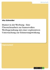 Humor in der Werbung - Eine Übersichtsarbeit zur humorvollen Werbegestaltung mit einer explorativen Untersuchung zur Erinnerungswirkung